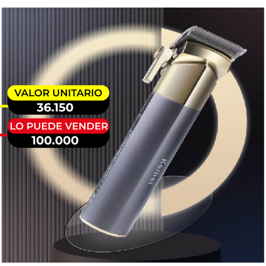 MAQUINA CORTADORA PARA CABELLO KEMEI NEGRA CON DORADO X6UNDS- OMC-483
