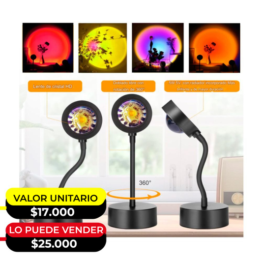 LAMPARA LUZ LED PROYECTOR DE ATARDECER X6 UNDS - OMC-503