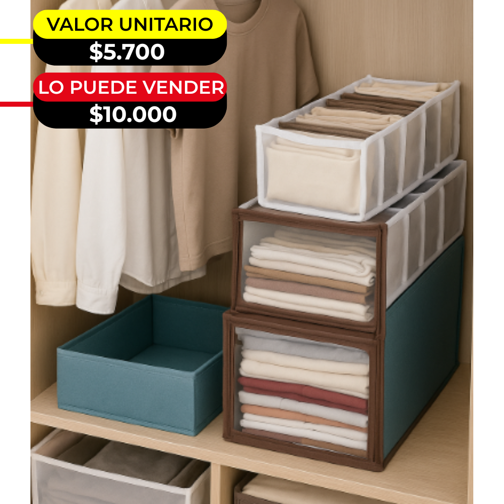 ORGANIZADOR DE ROPA,12x16x36cm X6 Unds  OMC-690