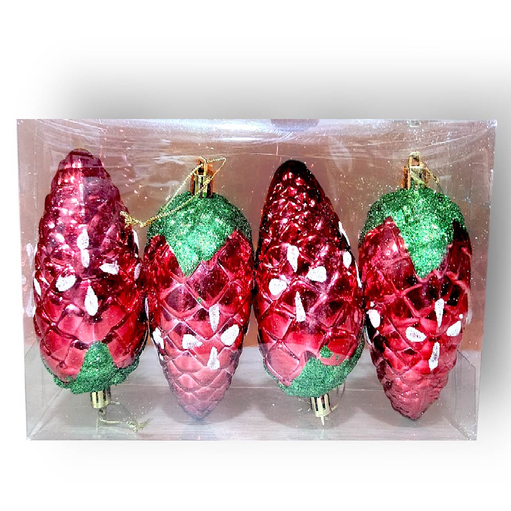 SET X4  PIÑAS DE PINO NAVIDEÑAS X6UNDS - POC-2028