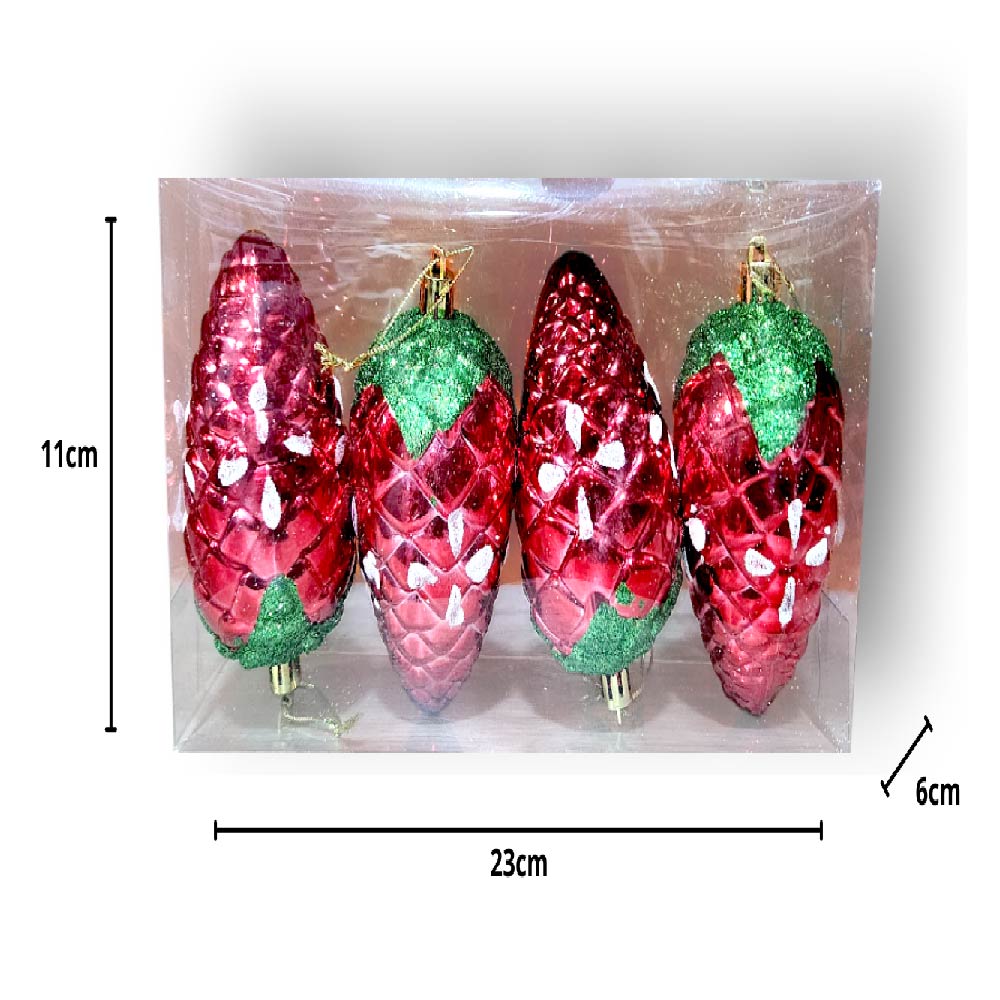 SET X4  PIÑAS DE PINO NAVIDEÑAS X6UNDS - POC-2028