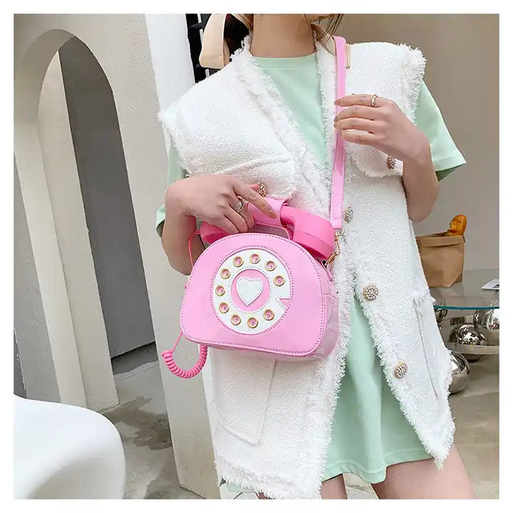 BOLSO EN FORMA DE TELEFONO CON BOCINA DECORATIVA  x6UNDS - POC-730